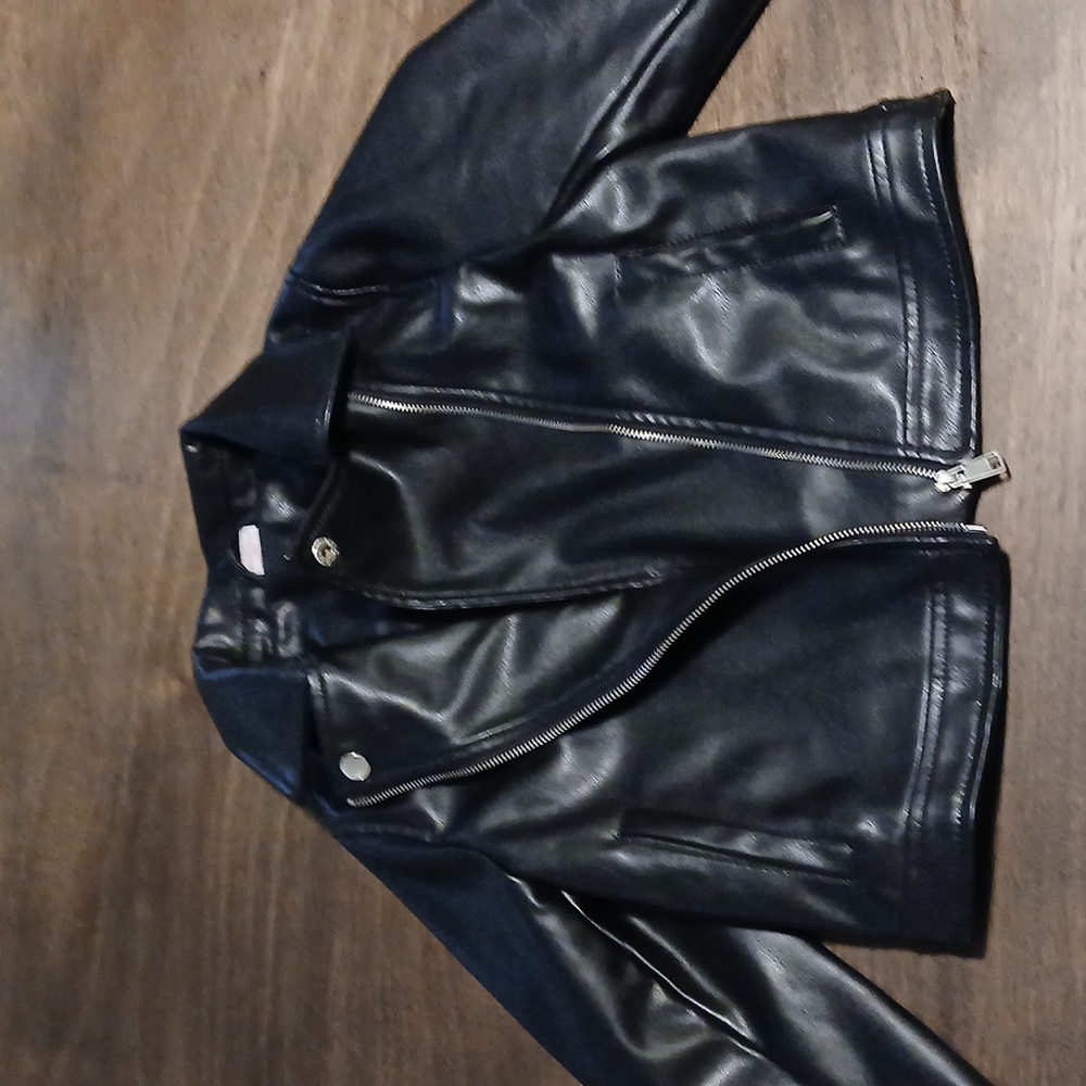 Black faux leather jacket